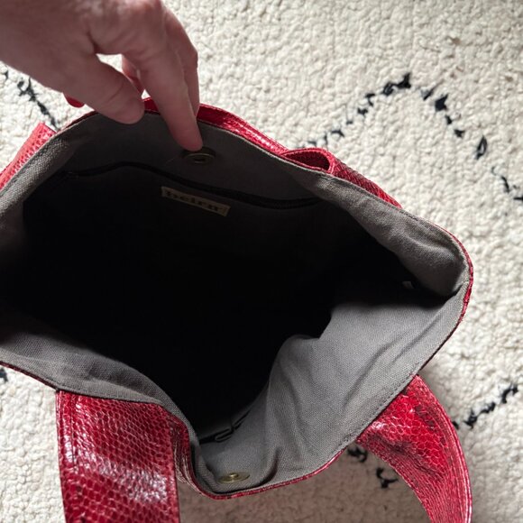 Beirn large red snakeskin shoulder bag date night going out purse Valentine's - Picture 4 of 7